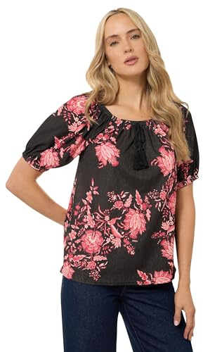 Long Tall Sally - LTS Tall Floral Print Tie Front Top - Women's