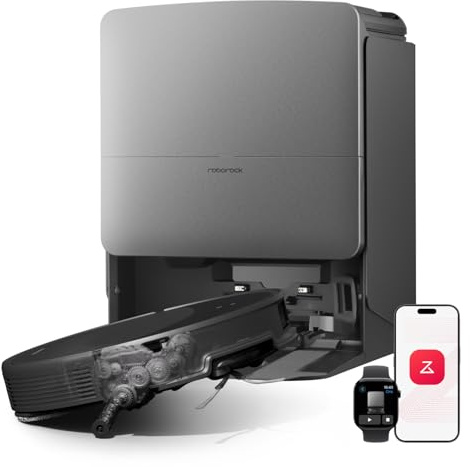 roborock Saros 20 Robot Aspirapolvere Lavapavimenti 36.000Pa, 7,95cm | Supera Ostacoli da 8,8cm, Anti-Groviglio, Evita Oltre 300 Oggetti, Lavaggio Mocio con Acqua a 100°C, Nuovissima RockDock