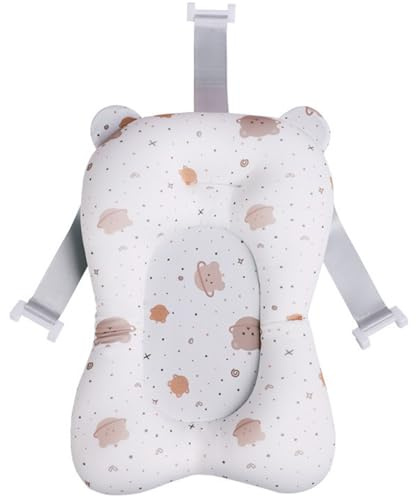Soporte de baño para bebé: cojín de bañera ajustable suave y cómodo para recién nacido, almohadilla de baño antideslizante fácil de limpiar para niños pequeños recién nacidos