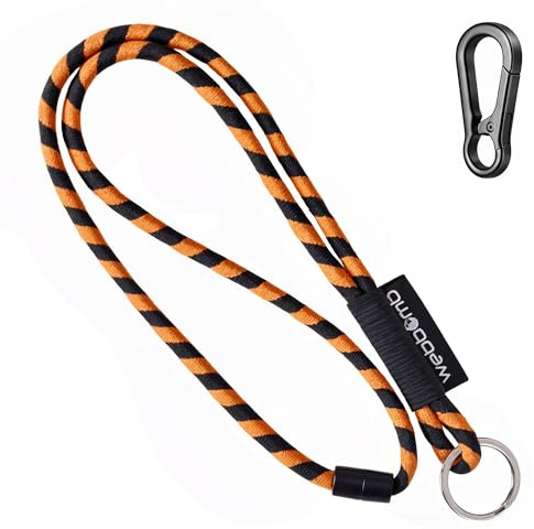 webbomb Tubular Lanyard Schlüsselband - rund weich lang mit Karabinerhaken Sicherheitsverschluss & Schlüsselring als Schlüsselanhänger Keychain für Ausweis Handy Schlüssel