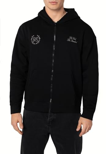 Sublevel Herren Oversize Sweatjacke mit Backprint Black XL