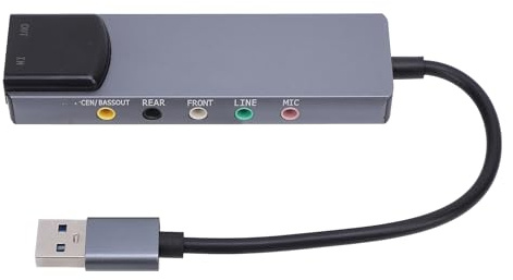 Vikye USB-Soundkarte, 7.1-Kanal-USB-Audio-Adapter mit 48-kHz-Abtastung, Optischer Eingang, Plug-and-Play für PC, Laptop, Desktop, Heimkino