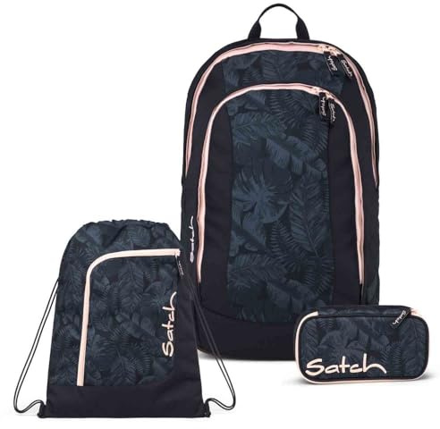 Satch Air Schulrucksack Set 3tlg. inkl. Sportbeutel (Midnight Jungle)