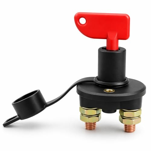 Topolenashop Staccabatteria Auto 12V/24V 100A 500A Picco – Interruttore Batteria Impermeabile con 2 Chiavi Rimovibili, Isolatore per Auto, Camper, Barca, Camion e ATV | SY-KG0084