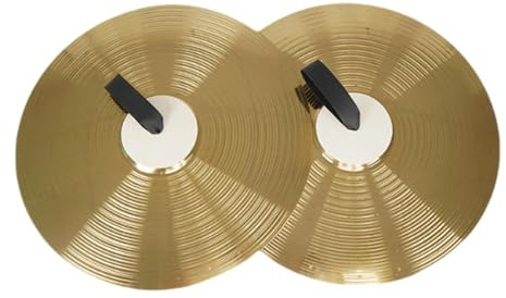 Chosertory 1 Par Platillos para Batería Platillos Aleación Platillos Crash Percusión Instrumentos Ligero con Correa Adecuado para Apartamento, 12 pulgadas