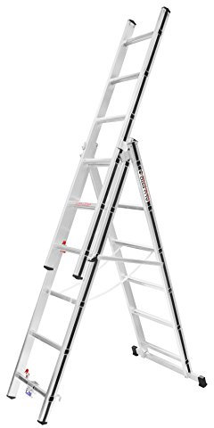 Hymer Pro Aluminium Multi-Purpose Ladder 3 x 6 Rungs 3-Piece, 7004718