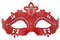 W WIDMANN MILANO Party Fashion 11643 - Maske Venedig, rot mit Glitzer und Strass, venezianische Maske, Karneval, Mottoparty
