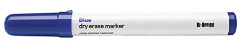 Bi-Office Dry Wipe Markers, Blue [Box of 10]