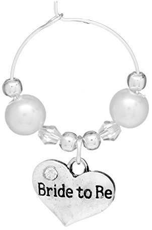 Libby's Market Place Bride To Be Champagne Flute Hen Party Wine Glass Charm on a Gift Card