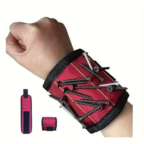 Magnetische Arm-Manschette mit Klettverschluss - bis Ø 350 mm - Magnetarmband Magnet-Halter für Handwerkerer - Praktischer Halter für Metall-Kleinteile Schrauben Muttern Nägel Nadeln usw.