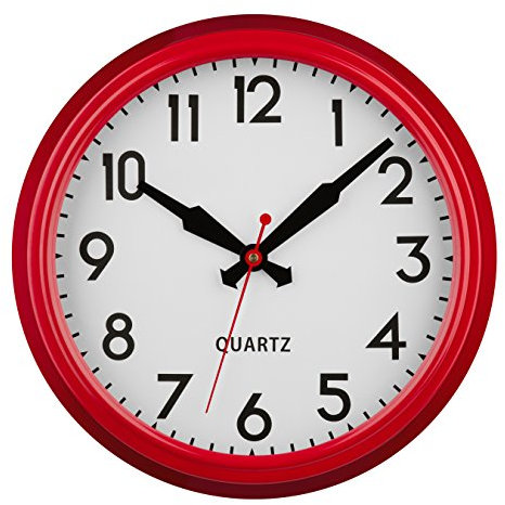 Premier Housewares Wanduhr Wanduhr für Wohnzimmer Küche Metall Rot