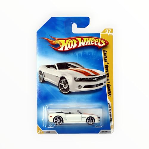 Hot Wheels 2008 New Models White Camaro Convertible Concept w/ OH5SPs #37/196 (37of 40) 1:64 Scale