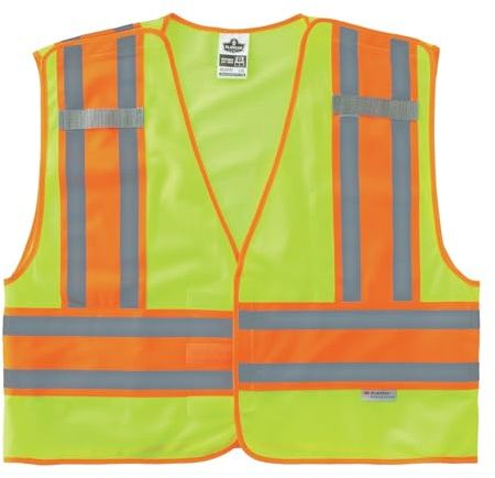 Public Safety Reflective Vest, High Visibility, ANSI Compliant, Breakaway, 6XL/7XL, Ergodyne GloWear 8245PSV,Lime