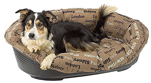 Ferplast Cushion for dog and cat bed SOFA' CUSHION 10 Padded spare cover for pet bed, Soft cotton washable, Adjustable with elastic cord, 96 x 71 x h 32 cm Brown