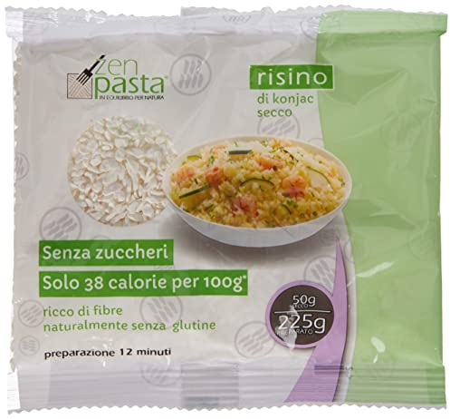 ZenPasta Riso Shirataki Essiccato - Riso Shirataki Ipocalorico e Senza Glutine - Ricco di Fiber - 50g Monodose