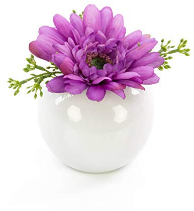 artplants.de Künstliche Gerbera IMINA im Keramiktopf, lila, 12cm, Ø 15cm - Kunstblume - künstliche Blumen