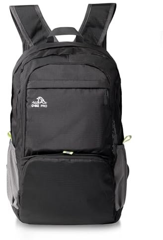 Cobiz Sac à Dos de Sport/Randonnée Pliable 30L, Ultra-Léger Sac à Dos pour Vélo, Camping, Randonnée, Cyclisme, Voyage, Fitness Sac étanche Noir