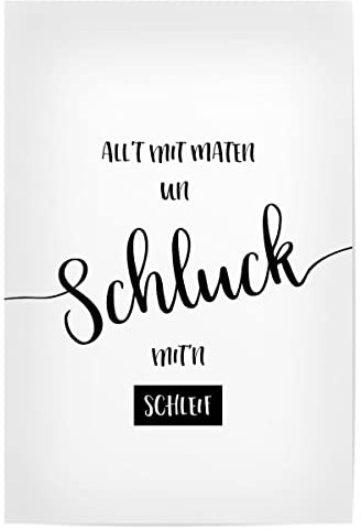 artboxONE Poster 150x100 cm Typografie Plattdeutsch All?T MIT MATEN - Bild Dialekt niederdeutsch Spruch