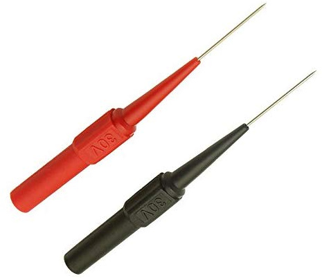 Aofan 1 Paar Multimeter-Prüfspitzen mit 4mm Bananenstecker - Edelstahlnadel, Flexible Silikon-Biegehülse für schwer zugängliche Bereiche