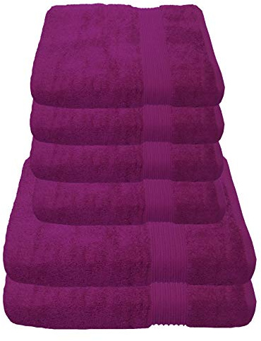 Julie Julsen 6 TLG Handtuchset 2 Badetücher 4 Handtüche Reine Baumwolle über 30 Farben Fuchsia