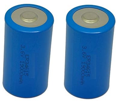 ER34615 3,6 V 33600 Lithium-Batterien, Größe D, 19000 mAh, 2 Stück