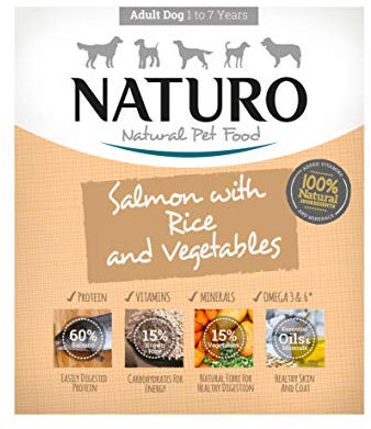 Salmon & Rice with Vegetables Wet Food for Adult Dogs Trays 400g x 7