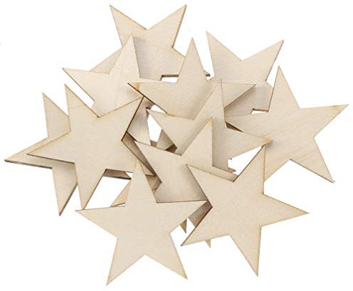 NUOBESTY Holzstern-ornament 300 Stück Malscheiben Für Das Basteln Von Jungen Und Mädchen