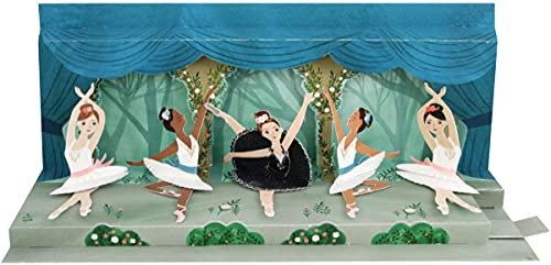Pop Up 3D Panorama Karte Geburtstag Grußkarte Ballet Konzert 10x23cm