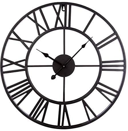 AIKENR Large Retro Numeral Clock, 50CM Metal Wall Clock Silent Iron Roman Numeral Decorative Clock for Living Room Bedroom Kitchen Office