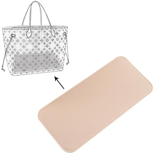 Doxo Geldbörsen-Organizer-Einsatz für Handtaschen und Tragetaschen, Filztasche, passend für Speedy und Neverfull Onthego, 3 Größen/6 Farben, beige Grundform, groß