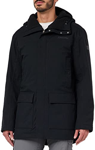 Schöffel Herren Ins. Parka Rotterdam M, wind- und wasserdichter Herren Parka mit Teddyfutter, Wintermantel mit 4-Wege-Stretch und Kopfhörerausgang, black, 58