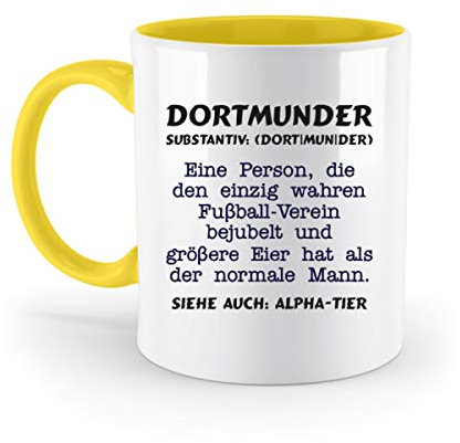 Galeriemode Dortmund Fußball Verein Fan Alphatier - Zweifarbige Tasse -330ml-Gelb