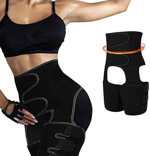 3-in-1 vita alta e coscia Trimmer Butt Lifter, vita Trainer Coscia Shaper, nero, Medium