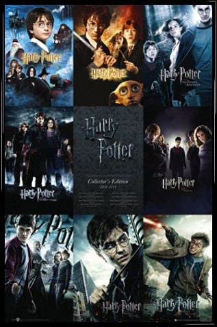 Harry Potter Poster Plakat | Bild und Kunststoff-Rahmen - Alle Film-Plakate, In Englisch (91 x 61cm)