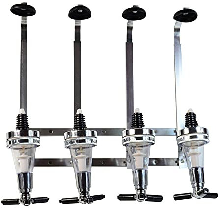 4 Bottle Drinks Dispenser, ABS Plastic Wall Mounted Bottle Stand Bottle Holder Rack Optic Dispenser For Drink, Wine, Bar, Home-Use