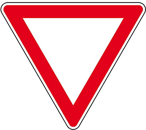 Schild I Verkehrszeichen Vorfahrt gewähren!, Nr.205, Aluminium RA2, reflektierend, SL 900mm, DIN 67520, nach StVO