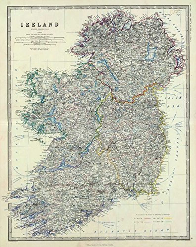 Feeling at home KUNSTDRUCK auf GEROLLTE LEINWAND Irland, 1861 Johnston Alexander Keith - Karten vertikale Leinwandbilder auf 380gr 100% baumwolle cm_119_X_94