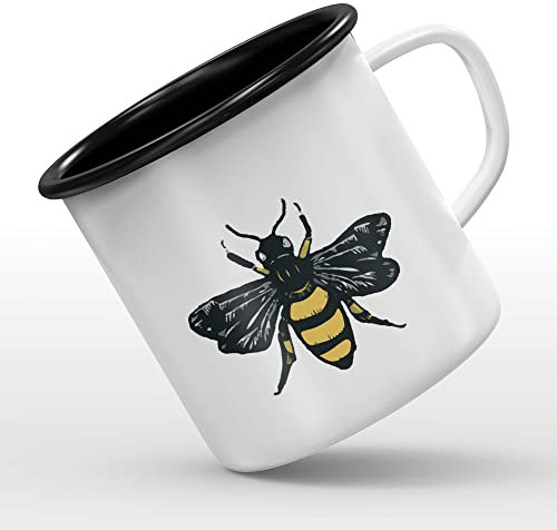 Mygoodprice MUG tasse émaillée au motif Vintage abeille