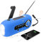 Journy Solaire Dynamo Radio,Radio Solaire avec Alarme SOS pour Les urgences,Petite Radio,étanche IPX3 Radio,Radio à manivelle AM/FM,Lampe Poche,2000mAh Batterie（Bleu）