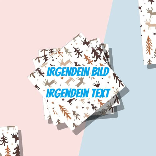 Personalisierte Keramikuntersetzer - Getränkeuntersetzer Bedruckt mit Ihrem Bild, Text - untersetzer Keramik eckig rund (Eckig)