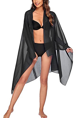 FDEETY Strand Wrap Sarong, Damen Chiffon Strandkleid Bikini Cover Up Sommer Bikini Kleid Damen Pareos & Strandkleider,Multifunktional