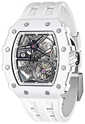 Tsar Bomba Herrenuhr Automatik Uhren Herren Herrenuhren Armbanduhr | für Herren Wasserdicht Chronograph m?nner Eleganz Edelstahlgehäuse/Kohlefaser/Diamantgehäuse/Harz
