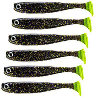 Nasty Bait Rubber Fish Black Universe UV Tail Set of 6 | 12.5 cm | Rubber Bait | Artificial Bait | Zander Bait, Pike Bait, Perch Bait | UV Model | Flanking Action | 3D Eyes | Openings for Offset Hooks