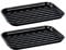WENKO Grillschale Luca 2er Set, wiederverwendbar, mit Antihaft-Beschichtung für Fisch, Fleisch und Gemüse, hitzebeständig bis 220 °C, aus rostfreiem Edelstahl, 34,5 x 24,5 x 2,5 cm, Schwarz