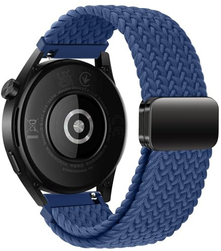 Bracelet pour Huawei Watch GT3 Pro 46mm, 22mm Bracelet en Nylon Tressé Elastique avec Fermoir Magnétique pour Huawei Watch GT/GT 4 46mm/GT3/GT3 Pro 46mm/GT2/GT2 Pro/GT 2e/GT Sport Active Classic 46mm
