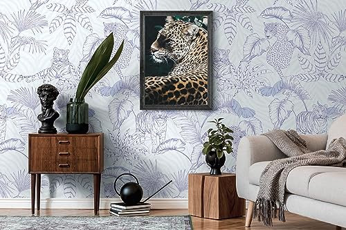 Newroom Vliestapete [ 2,8 x 1,59m ] großzügiges Motiv - kein wiederkehrendes Muster - nahtlos große Flächen möglich - Fototapete Dschungel Tiger Leopard Made in Germany