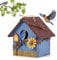 JUJOYBD Deko Vogelhaus Zum Aufhängen, Nistkasten für Vögel wetterfest Vogelhäuschen Meisenkasten Brutkasten für Meisen, Sommer Gartendeko Balkon Garten Terrasse
