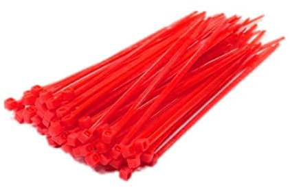ROTE Kabelbinder 100 Stück - verschiedene Größen & Längen - Polyamid 6.6 - NEU - Made in der EU (2,6x100mm)