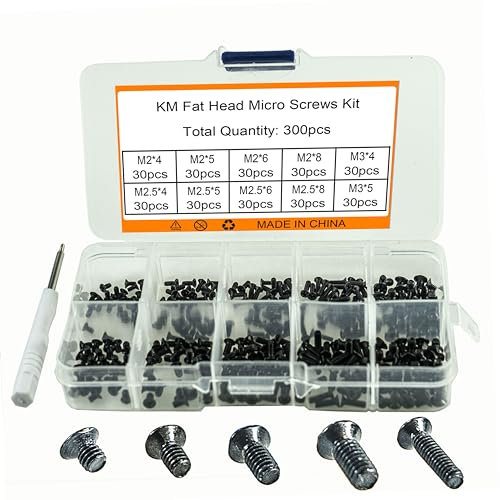 300 PCS Black Laptop Notebook Compute Replacement Screws Kit 10sizes, M2 /M2.5 / M3 Cross Head Small Screw, for Toshiba Gateway, Samsung HP, Sony Acer, Asus, Solid-State Drive SATA