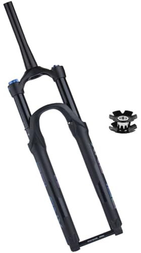 Mountainbike-Luftgabel, 1-1/2 Zoll konisches Rohr, 26/27,5/29 Zoll, Luftdämpfung, MTB-Federgabeln, HL, 120 mm Federweg, Steckachse, 15 x 110 mm Scheibenbremse, Vorderradgabel (Farbe: Schwarz, Gr